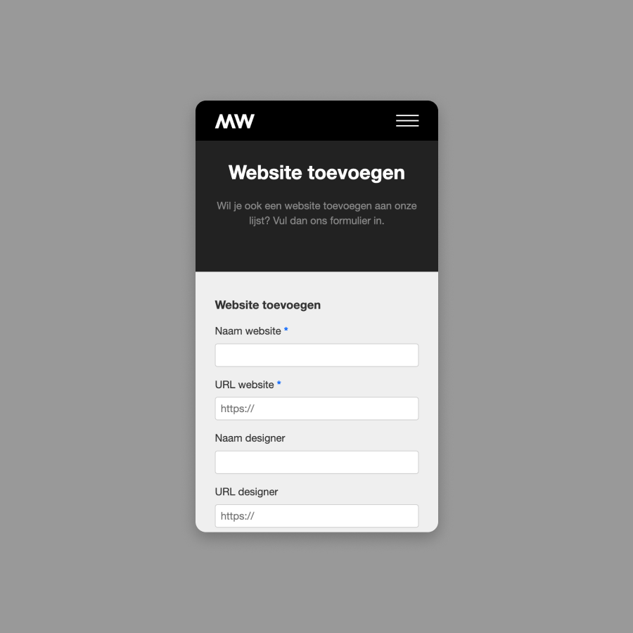 Website toevoegen mobiel