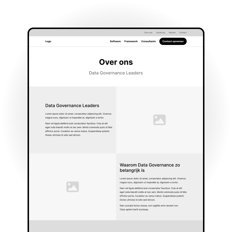 Wireframe Over ons