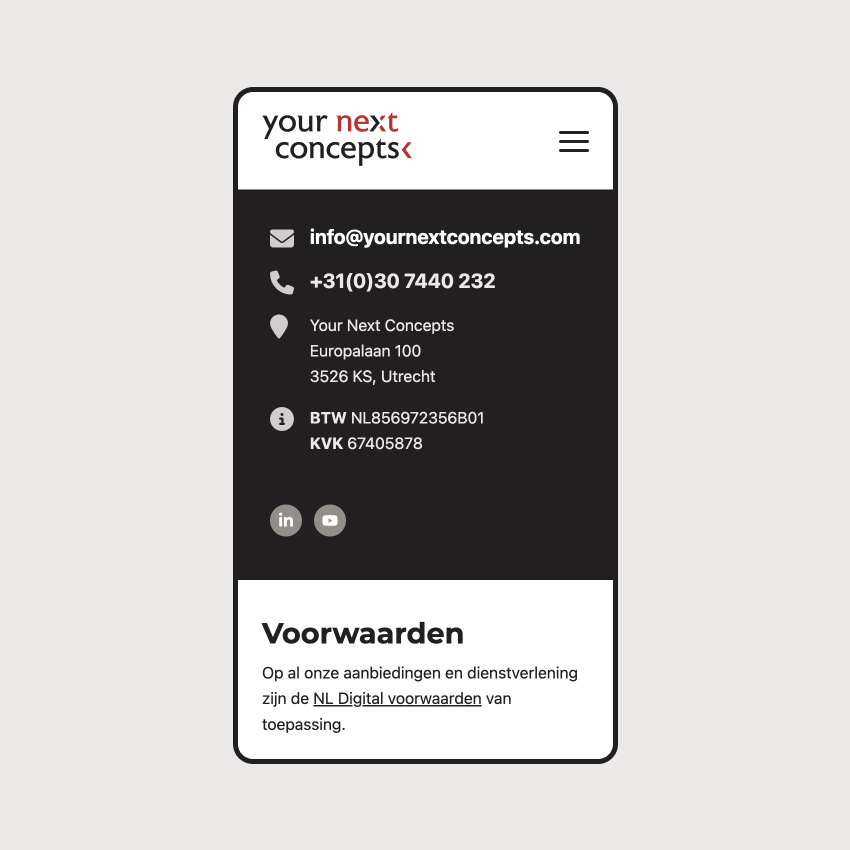 YNC Mobiele website 4