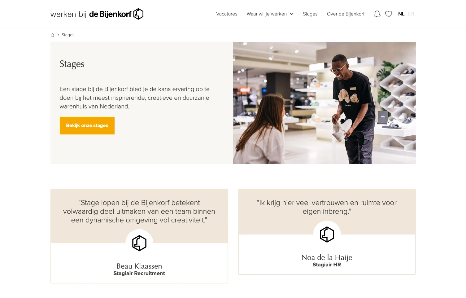 Stages bij de bijenkorf