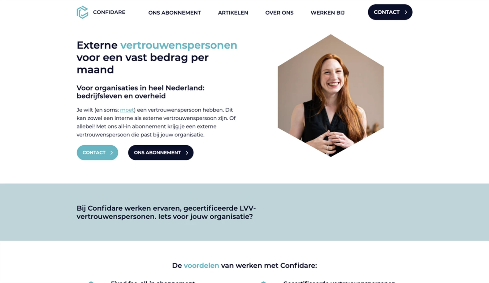 Goede homepage Confidare