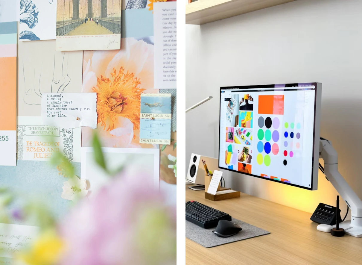 Verschillende moodboards analoog digitaal