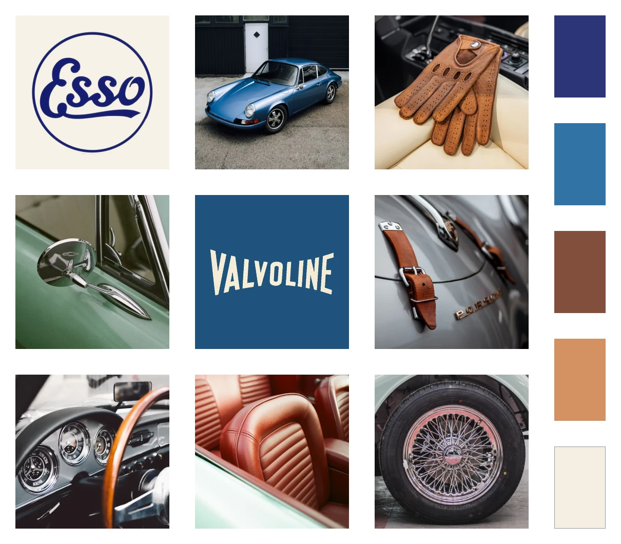 Moodboard met rustige afbeeldingen en kleuren