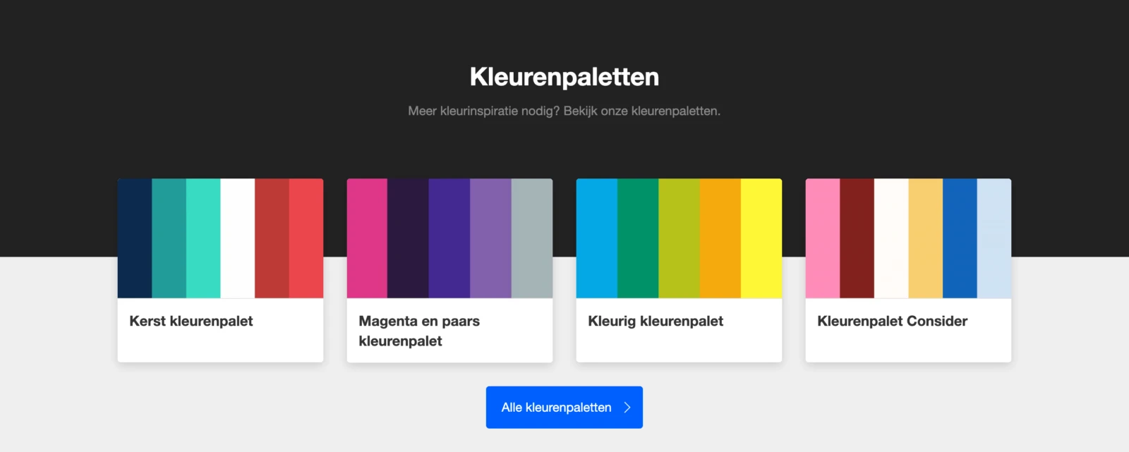 Mooiste websites kleurenpaletten